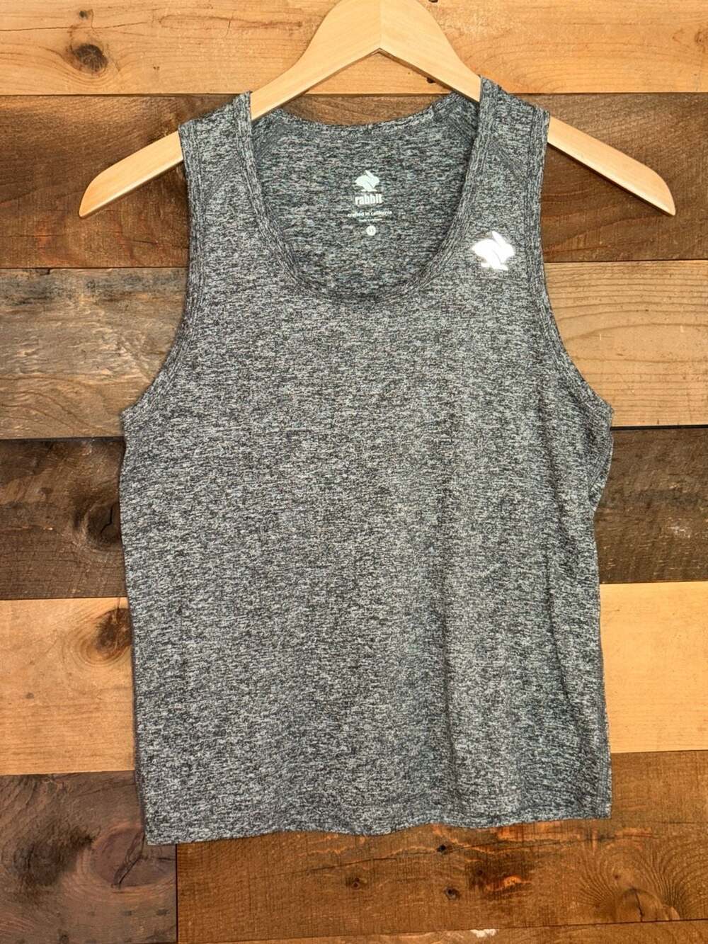 rabbit Women's EZ Tank Heathered Charcoal Running Top XS